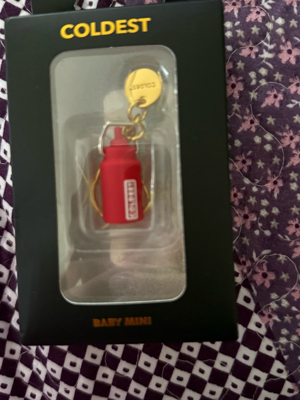 Coldest Baby Mini Red Bottle Keychain